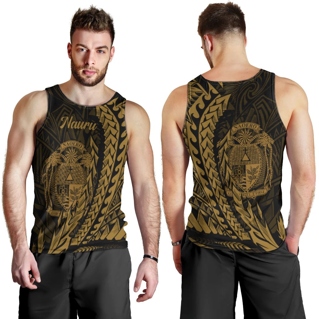 Nauru Men's Tank Top - Wings Style Black - Polynesian Pride