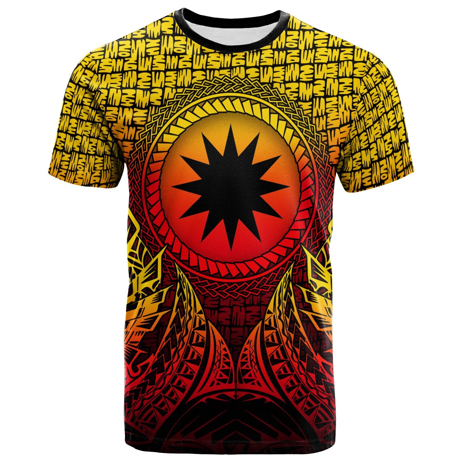 Nauru T Shirt Circle Pattern Yellow Unisex Yellow - Polynesian Pride