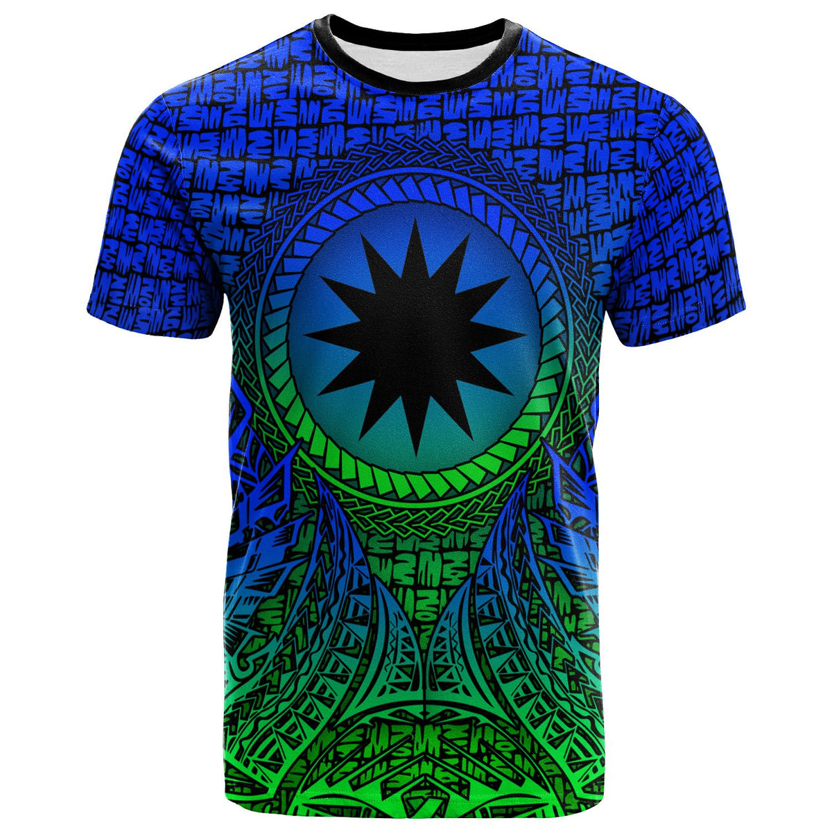 Nauru T Shirt Circle Pattern Blue Unisex Blue - Polynesian Pride