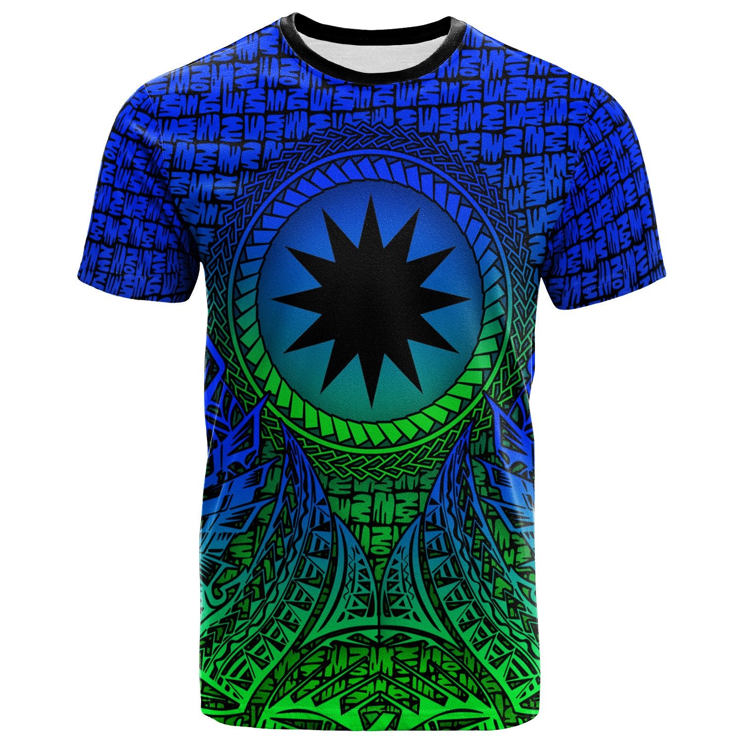 Nauru T Shirt Circle Pattern Blue Unisex Blue - Polynesian Pride