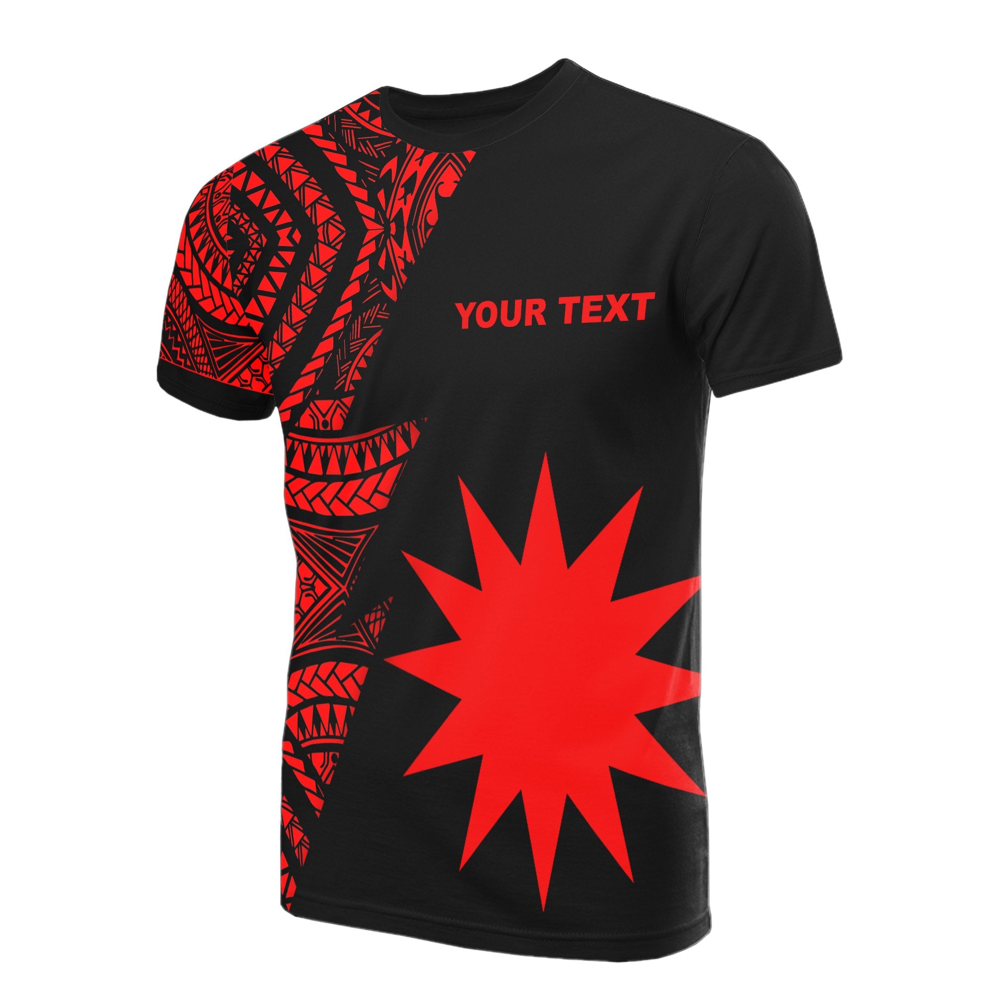 Nauru Custom T Shirt Micronesian Pattern Red Style Unisex Red - Polynesian Pride