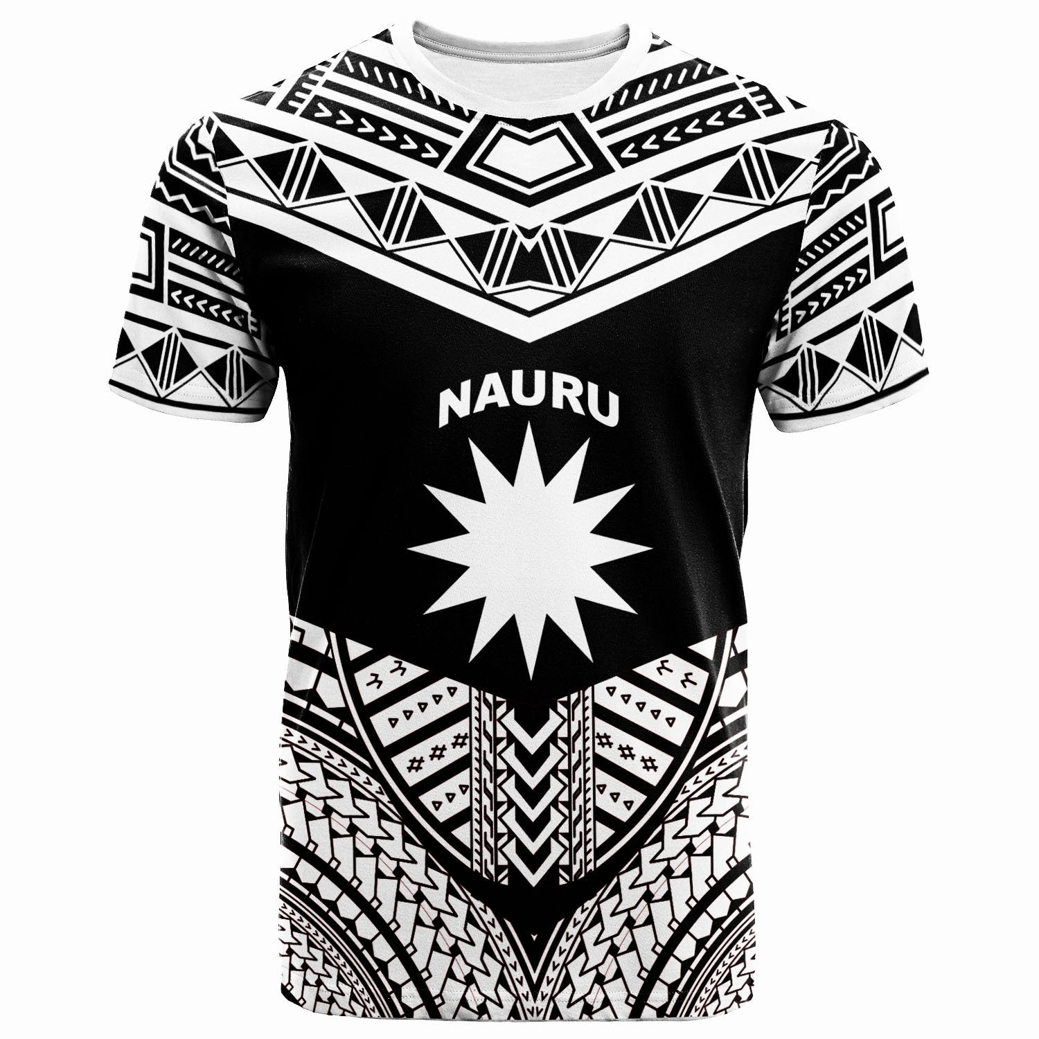 Nauru T Shirt Tribal Pattern Cool Style White Color Unisex White - Polynesian Pride