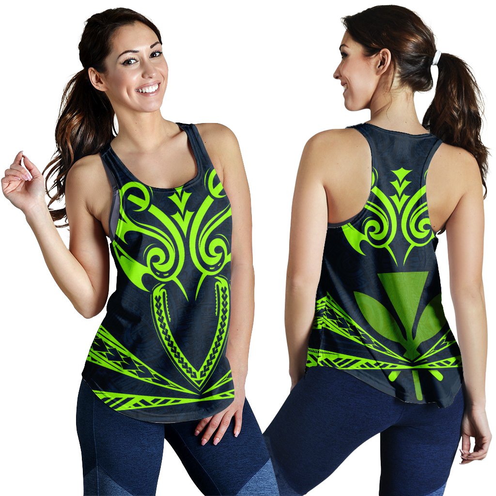 Hawaii Kanaka Polynesian Football Jersey Racerback Tank - Navy - Bernice Style - AH Navy - Polynesian Pride