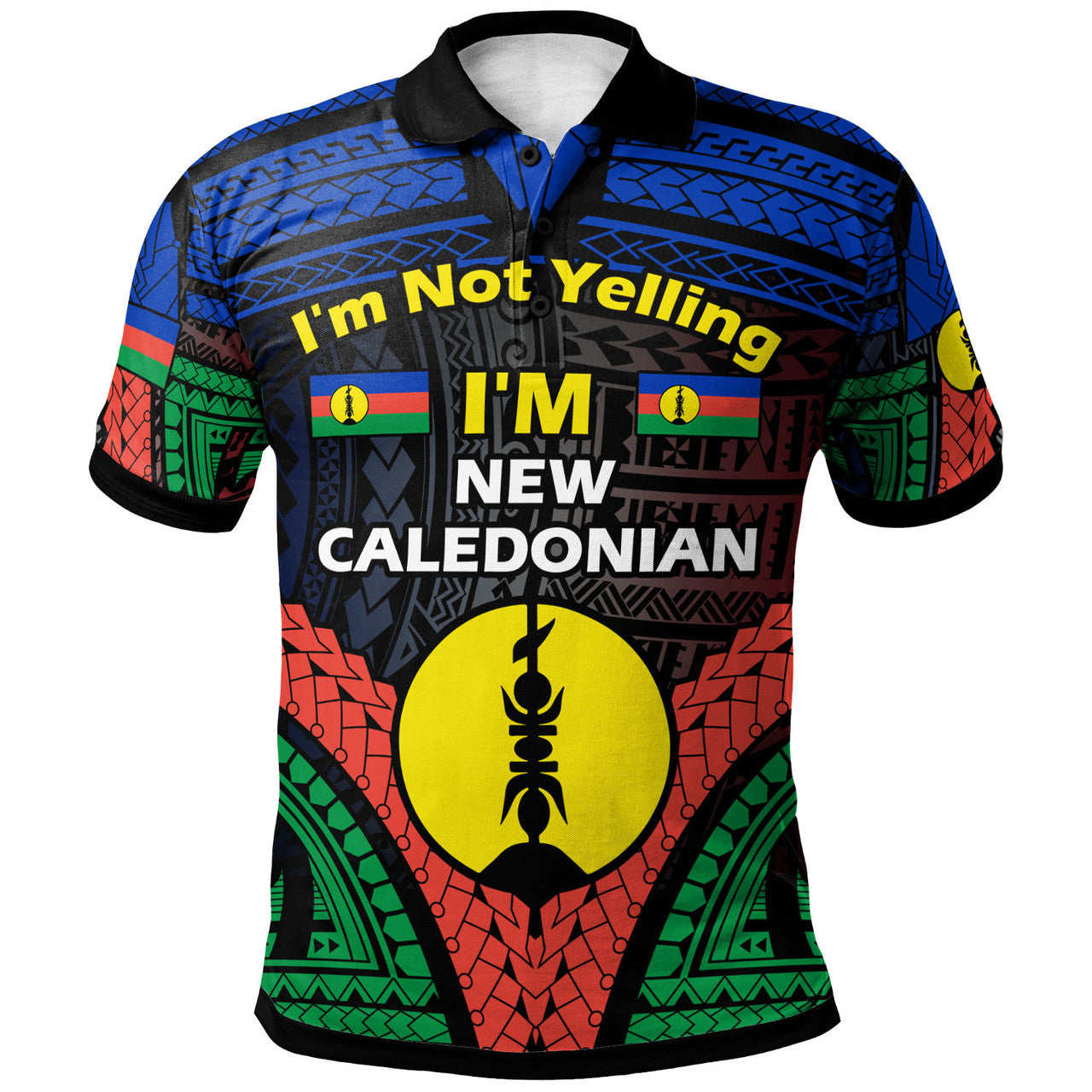 New Caledonia Polo Shirt Custom IM NEW CALEDONIAN Style Polo Shirt Art - Polynesian Pride