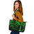 New Caledonia Leather Tote - Green Color Cross Style Black - Polynesian Pride