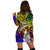 New Caledonia Custom Personalised Hoodie Dress - Rainbow Polynesian Pattern - Polynesian Pride