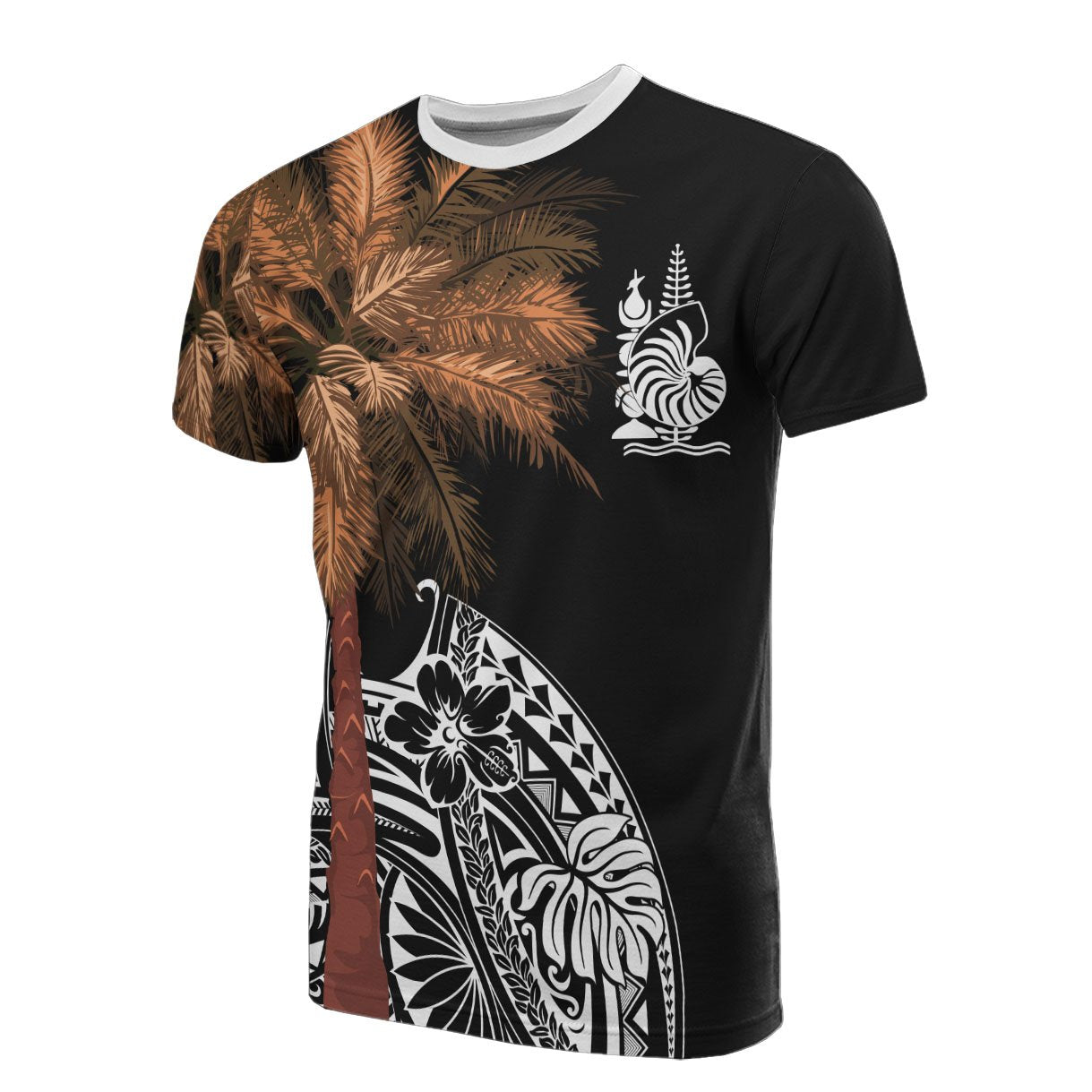 New Caledonia All T Shirt Polynesian Palm Tree Black Unisex Black - Polynesian Pride