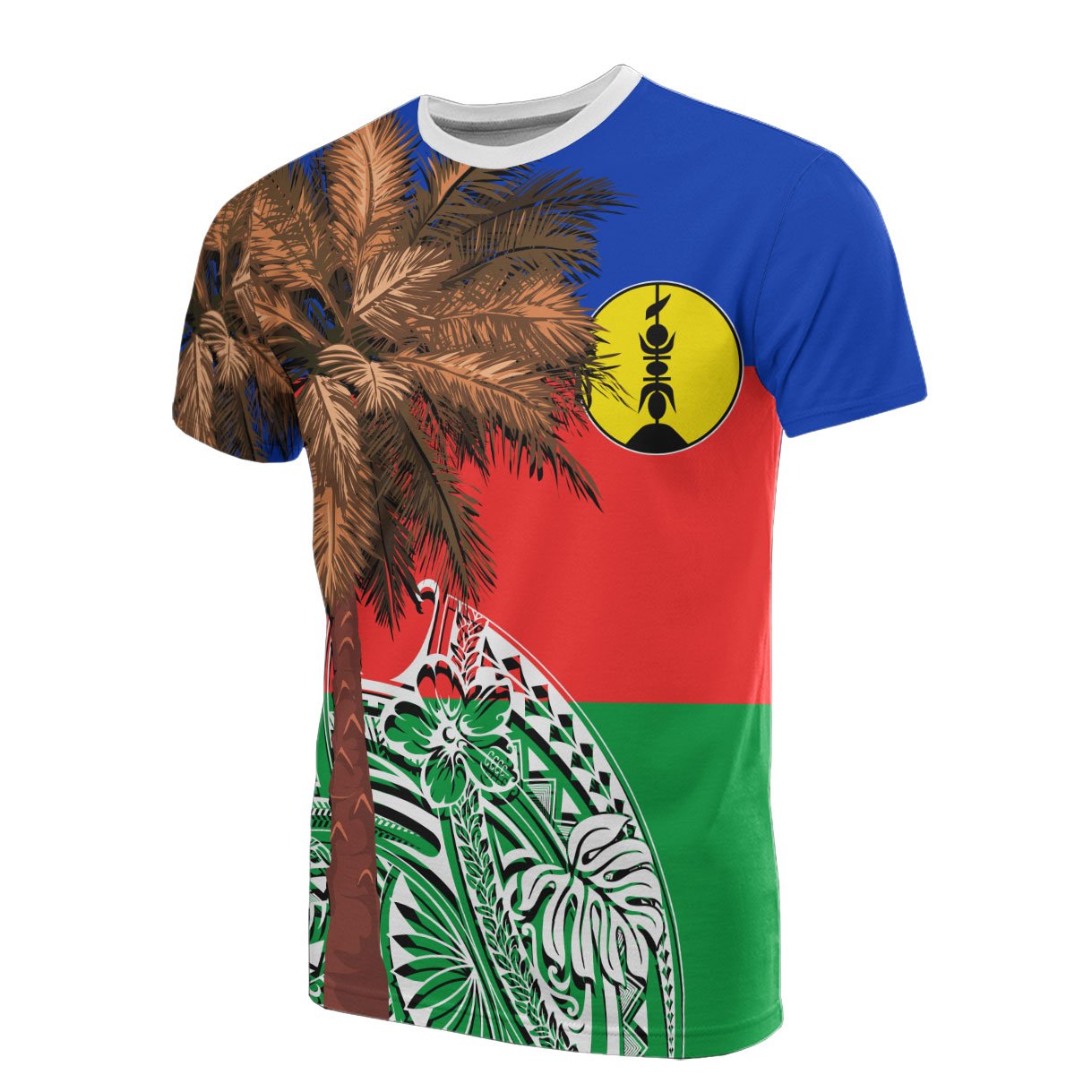 New Caledonia All T Shirt Polynesian Palm Tree Flag Unisex Art - Polynesian Pride