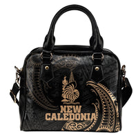 New Caledonia Polynesian Shoulder Handbag - Gold Tribal Wave One Size Gold - Polynesian Pride
