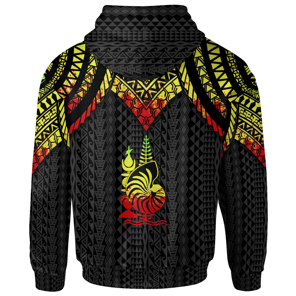 New Caledonia Zip up Hoodie Polynesian Armor Style Reagge - Polynesian Pride