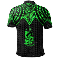 New Caledonia Custom Polo Shirt Polynesian Armor Style Green - Polynesian Pride