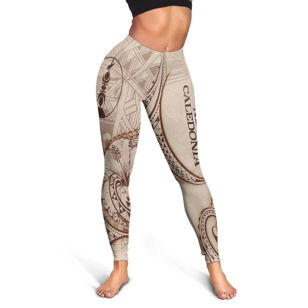New Caledonia Leggings - Hibiscus Flowers Vintage Style - Polynesian Pride