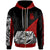 New Caledonia Custom Zip Hoodie Polynesian Diagonal Pattern Red Unisex Red - Polynesian Pride