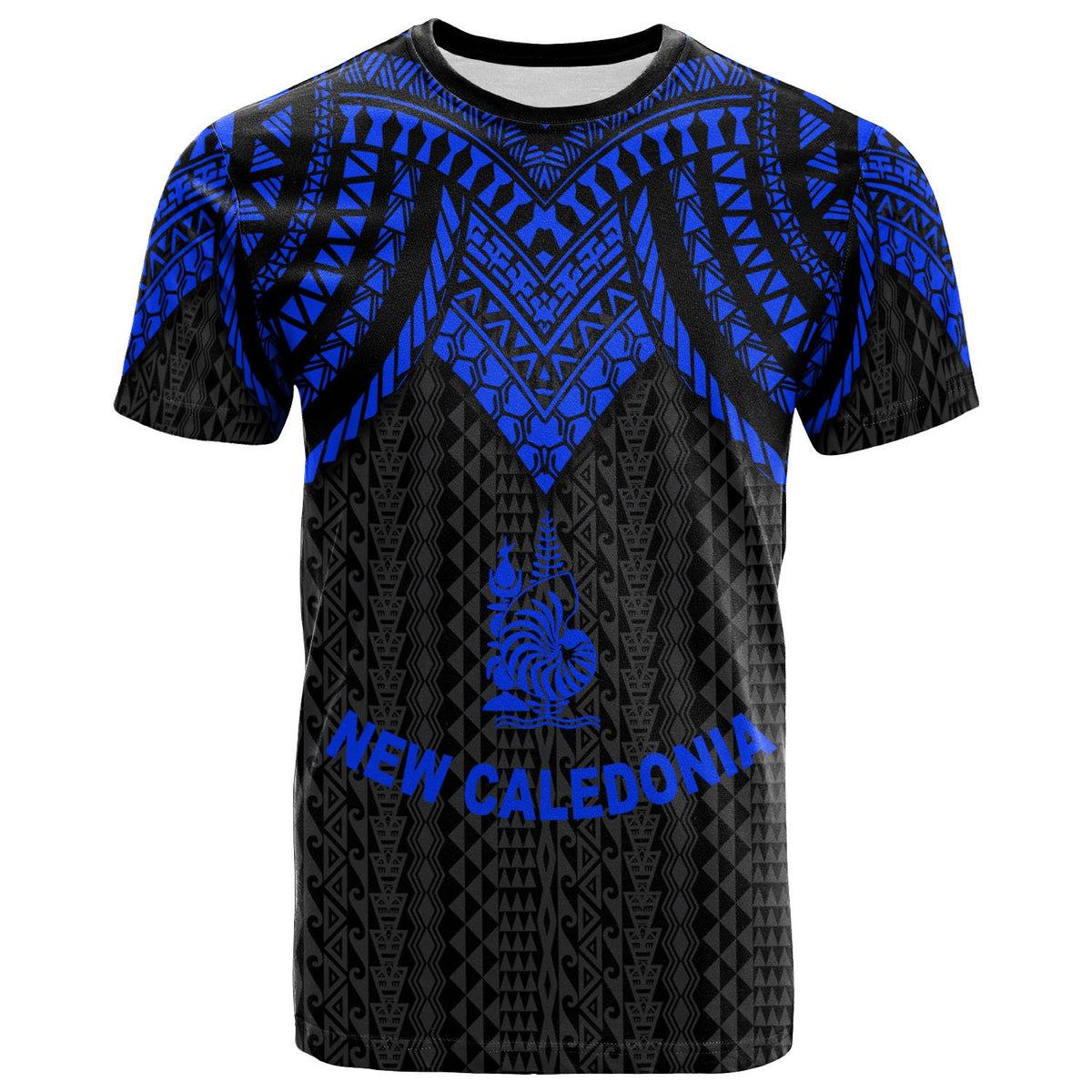 New Caledonia T Shirt Polynesian Armor Style Blue Unisex Blue - Polynesian Pride