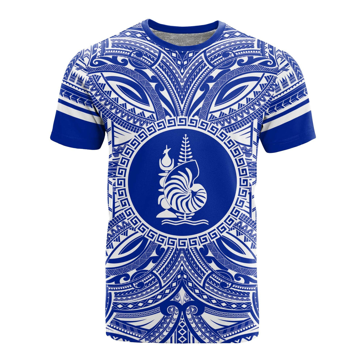 New Caledonia All T Shirt New Caledonia Coat Of Arms Polynesian Flag Color Unisex Blue - Polynesian Pride