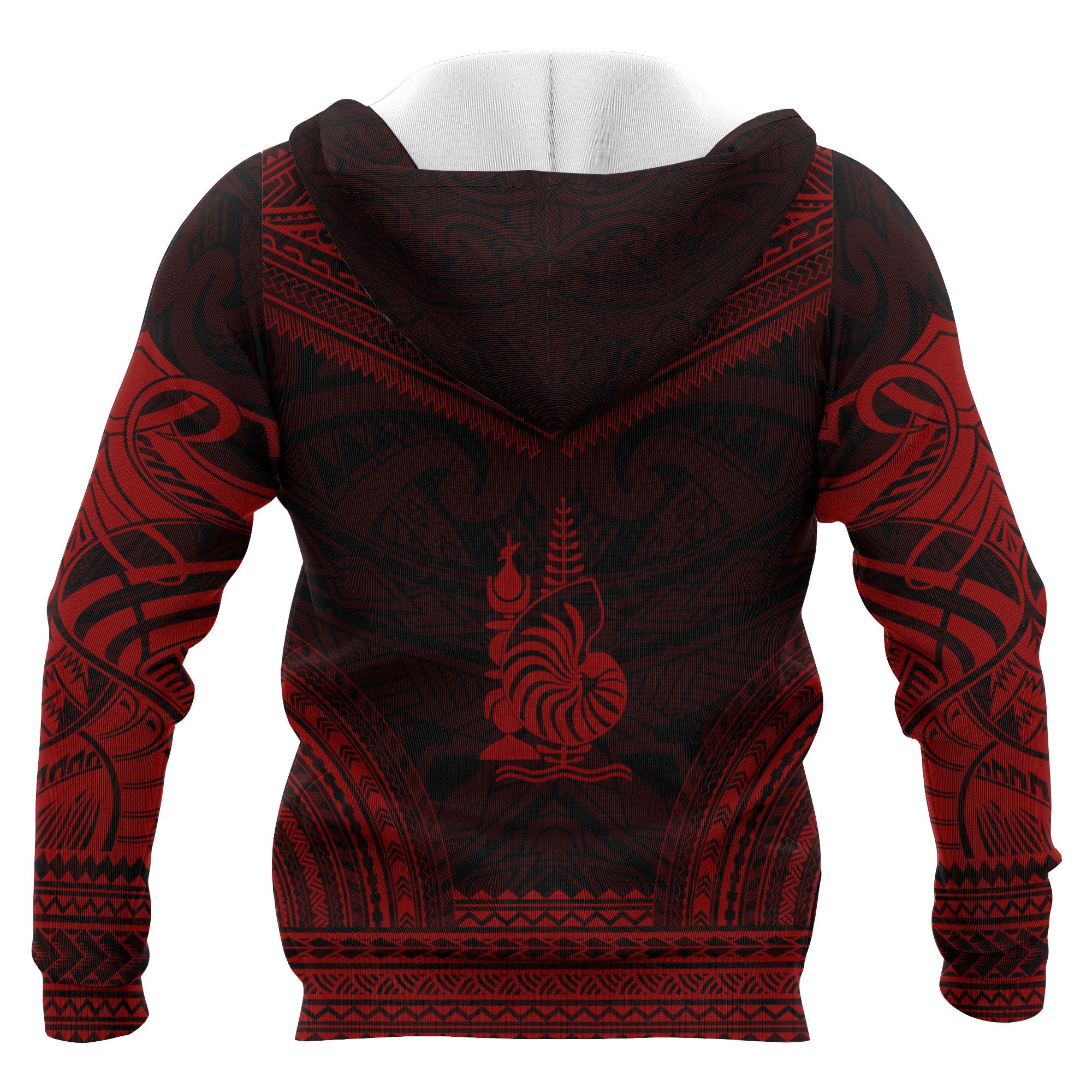 New Caledonia Polynesian Chief Custom Hoodie Red Version Unisex Red - Polynesian Pride