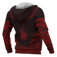 New Caledonia Polynesian Chief Custom Zip up Hoodie Red Version - Polynesian Pride