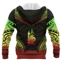 New Caledonia Polynesian Chief Custom Zip up Hoodie Reggae Version Unisex Reggae - Polynesian Pride
