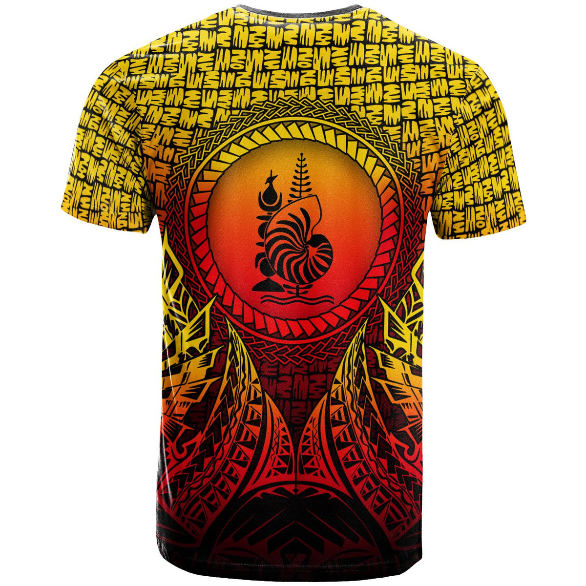 New Caledonia T Shirt Circle Pattern Yellow - Polynesian Pride