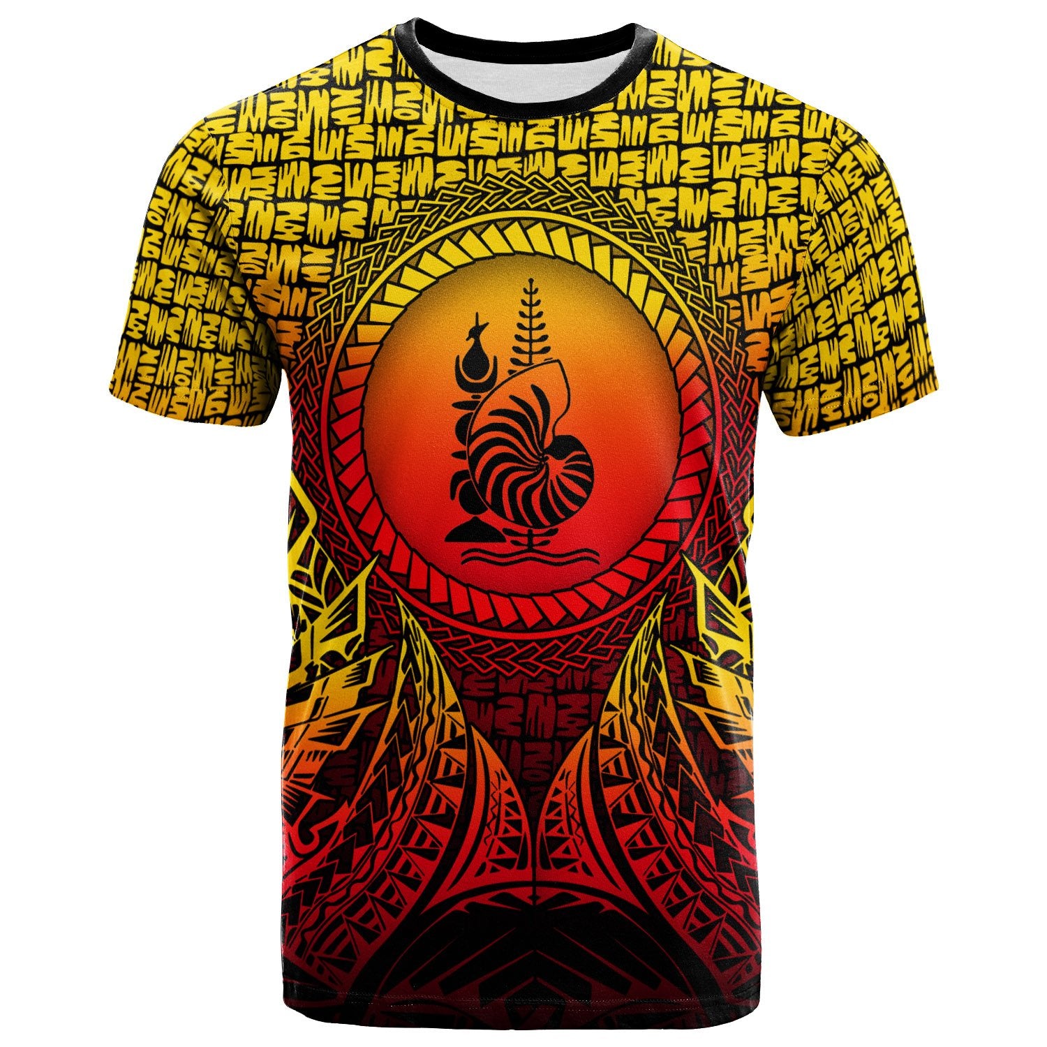 New Caledonia T Shirt Circle Pattern Yellow Unisex Yellow - Polynesian Pride