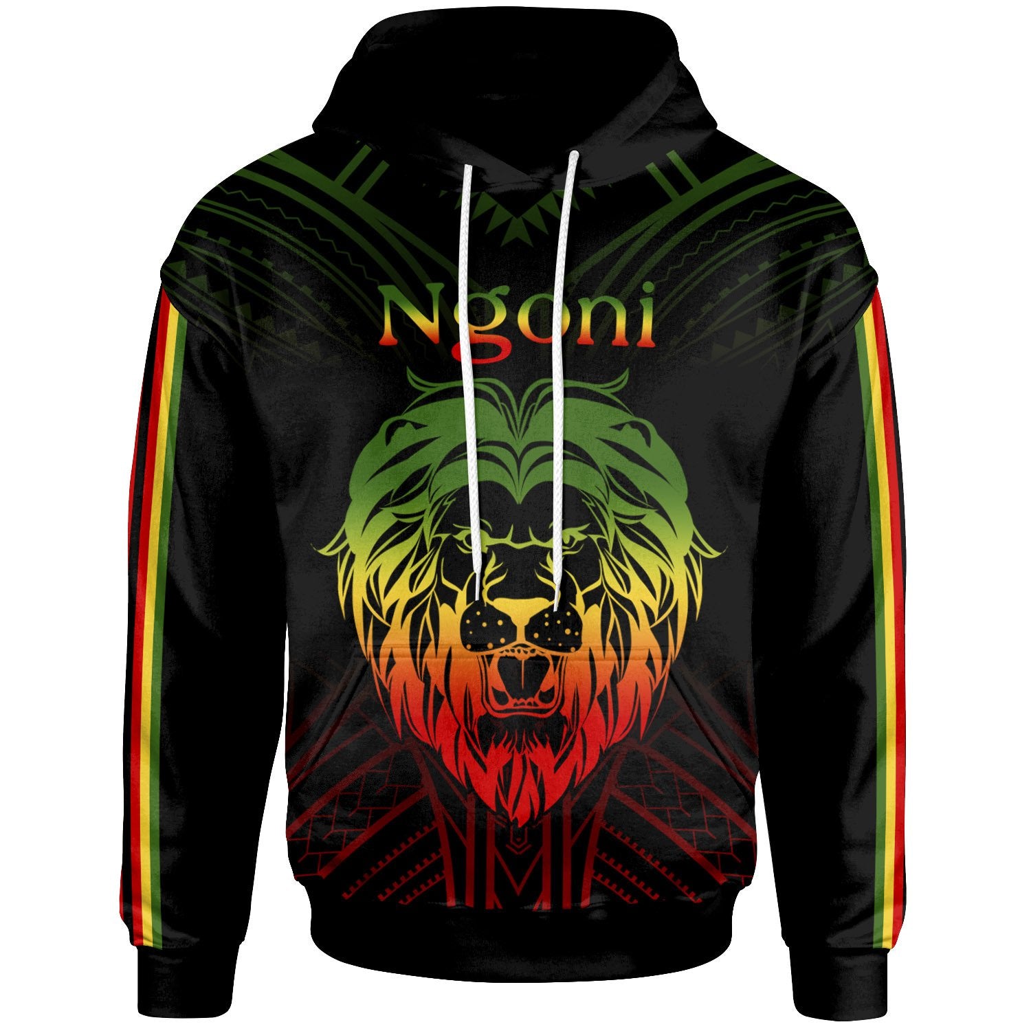 Zimbabwe Hoodie Lion Style Unisex Black - Polynesian Pride