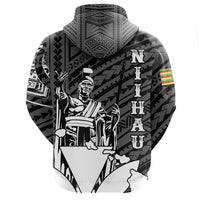 Hawaiian King Kanaka Map Polynesian Niihau Hoodie White Hala Style - Polynesian Pride