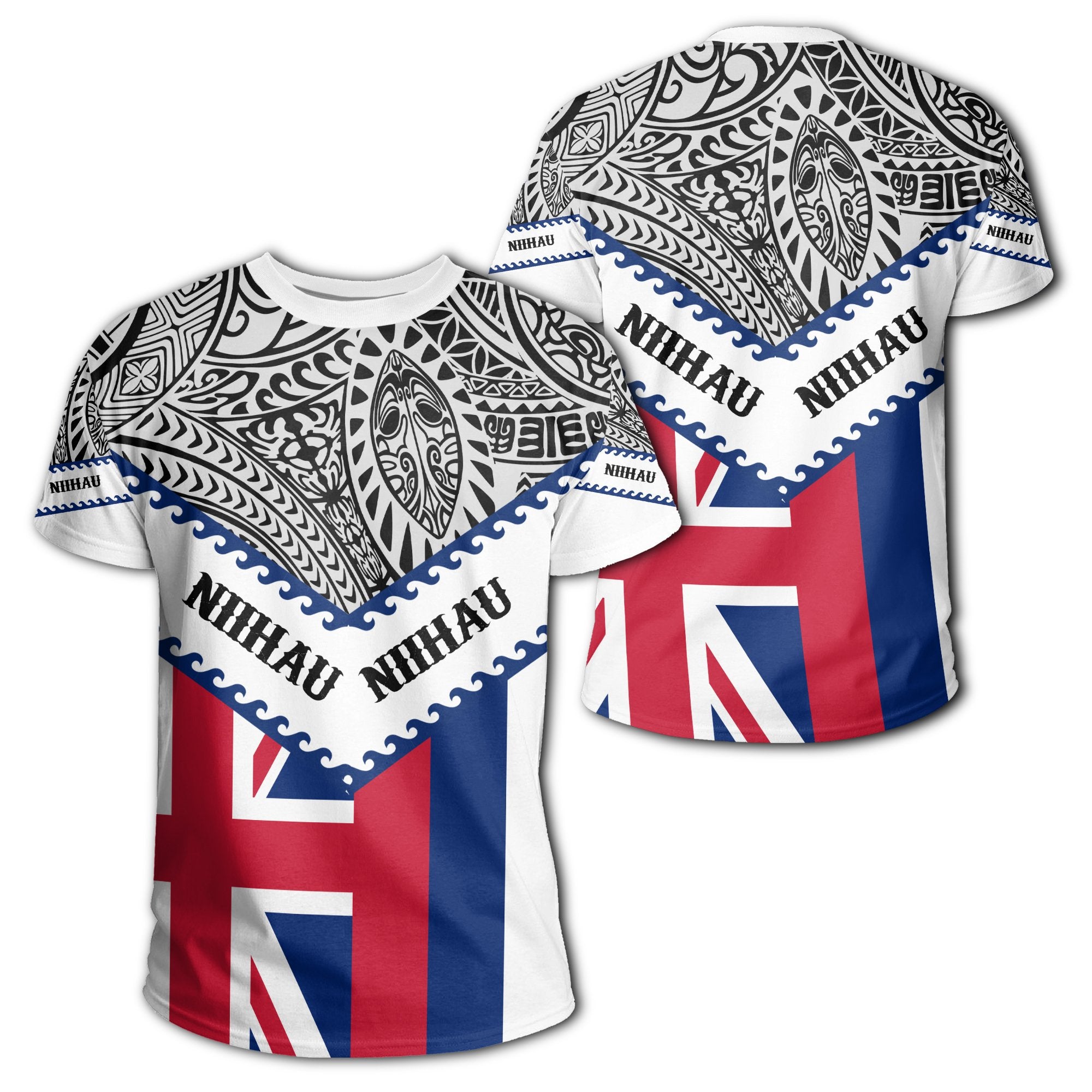 Hawaii Flag Niihau T Shirt Mit Style Unisex White - Polynesian Pride