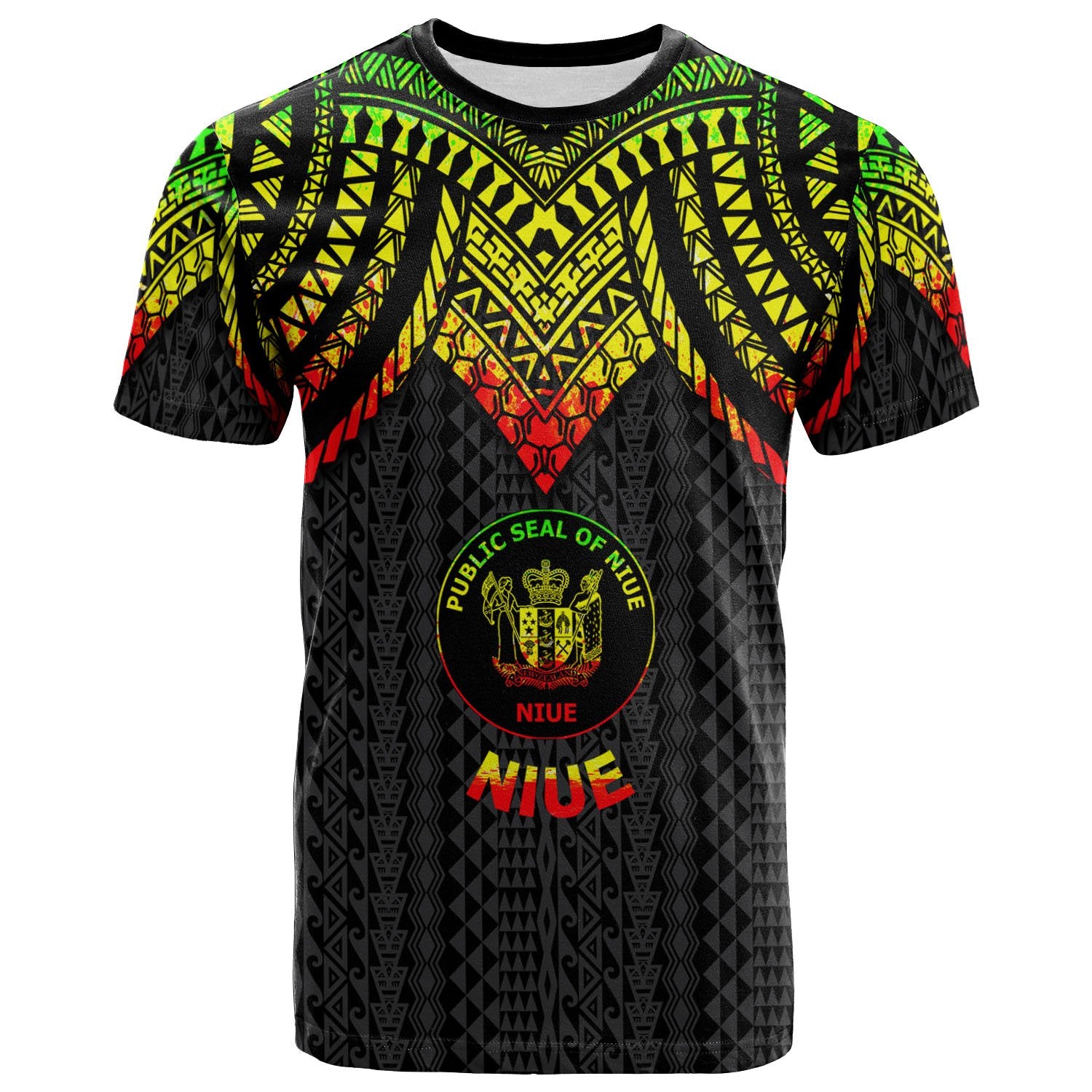 Niue T Shirt Polynesian Armor Style Reagge Unisex Reagge - Polynesian Pride