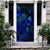 Niue Door Cover Turtle Hibiscus Blue Blue - Polynesian Pride