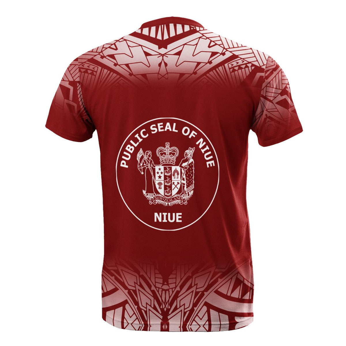 Niue All Over T Shirt Fog Red - Polynesian Pride