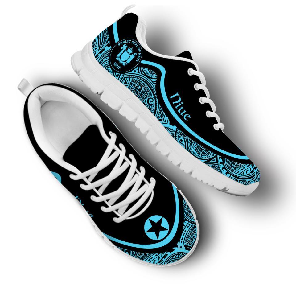 Niue Wave Sneakers - Polynesian Pattern Blue Color - Polynesian Pride