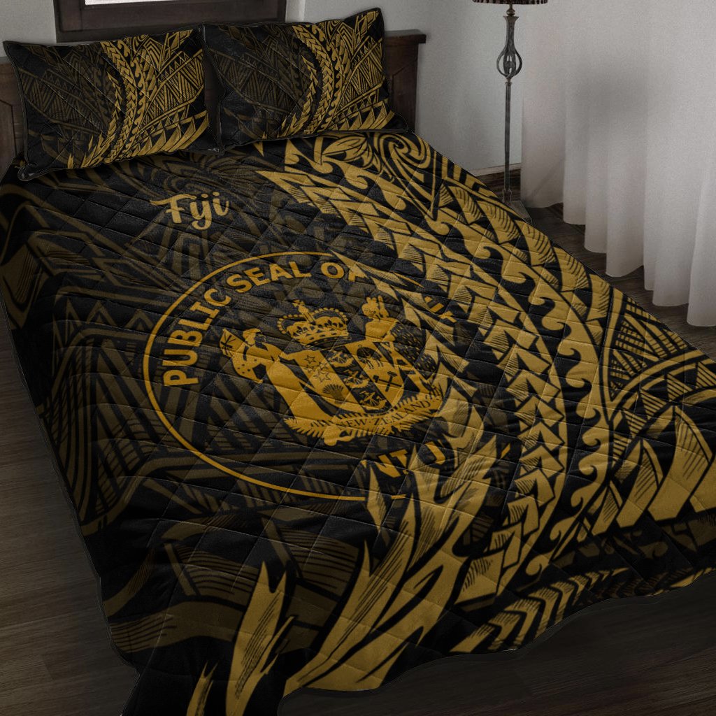 Niue Quilt Bed Set - Wings Style Black - Polynesian Pride