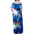 Fiji Matching Hawaiian Shirt and Dress Coat Of Arms and Masi Tapa Blue Version No2 LT9 - Polynesian Pride