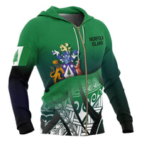 Norfolk Island Coat of Arms Zip up Hoodie Polynesian Pattern - Polynesian Pride