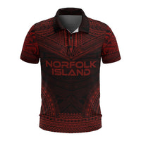 Norfolk Island Polo Shirt Coat Of Arms Polynesian Chief Tattoo Red Version Unisex Red - Polynesian Pride