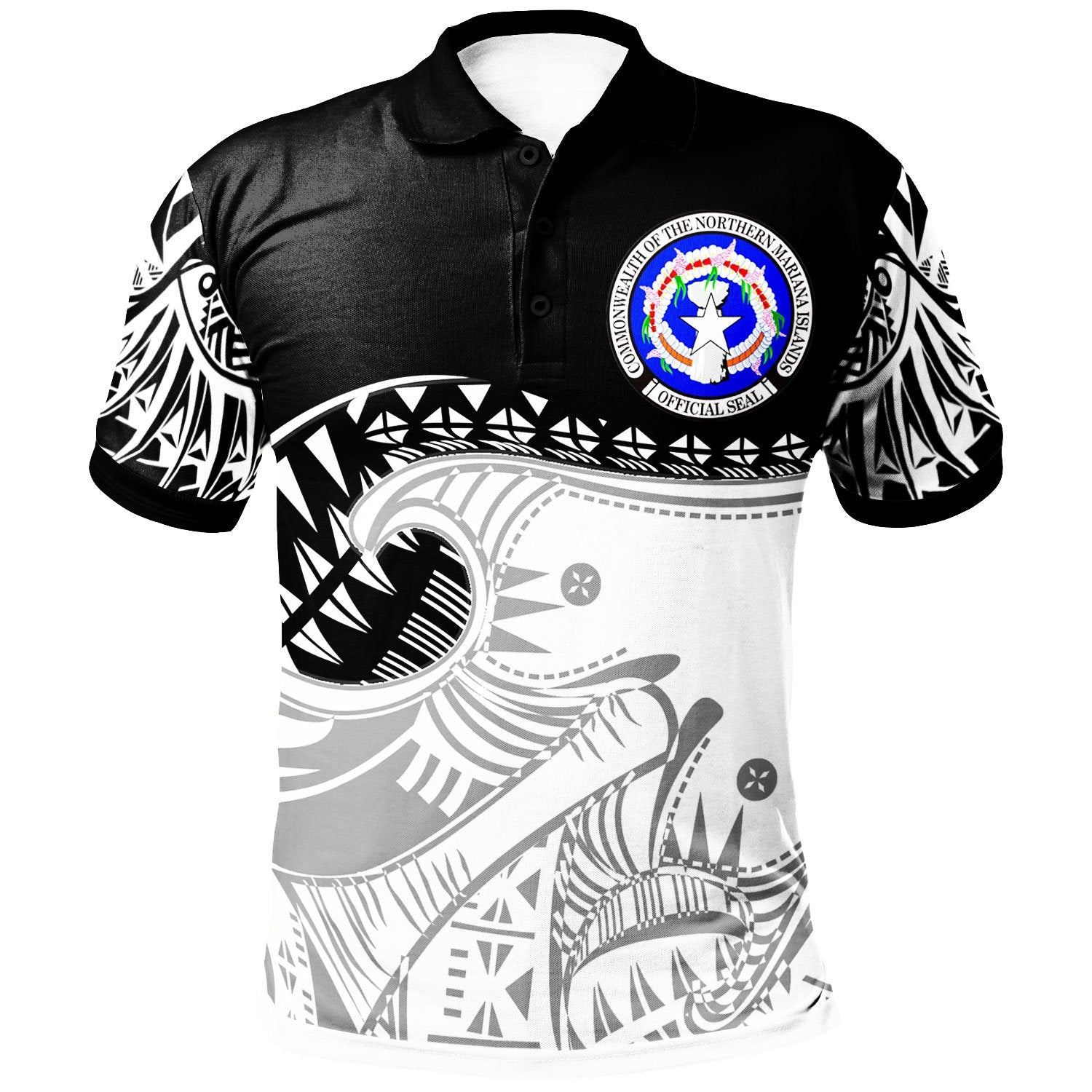 Northern Mariana Islands Custom Polo Shirt Dynamic Sport Style Unisex Black - Polynesian Pride