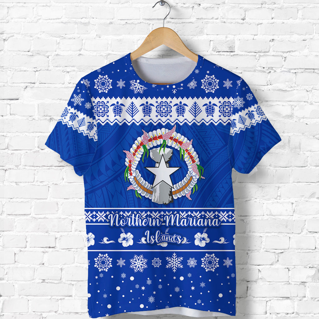 Custom Northern Mariana Islands Christmas T Shirt Simple Style LT8 - Polynesian Pride