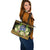 Northern Mariana Islands Leather Tote - Polynesian Gold Patterns Collection - Polynesian Pride