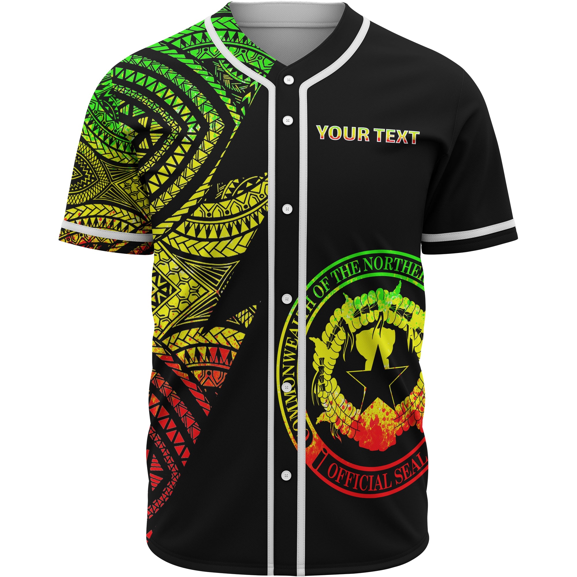 Northern Mariana Islands Custom Personalized Baseball Shirt - Flash Style Reggae Unisex Reggae - Polynesian Pride