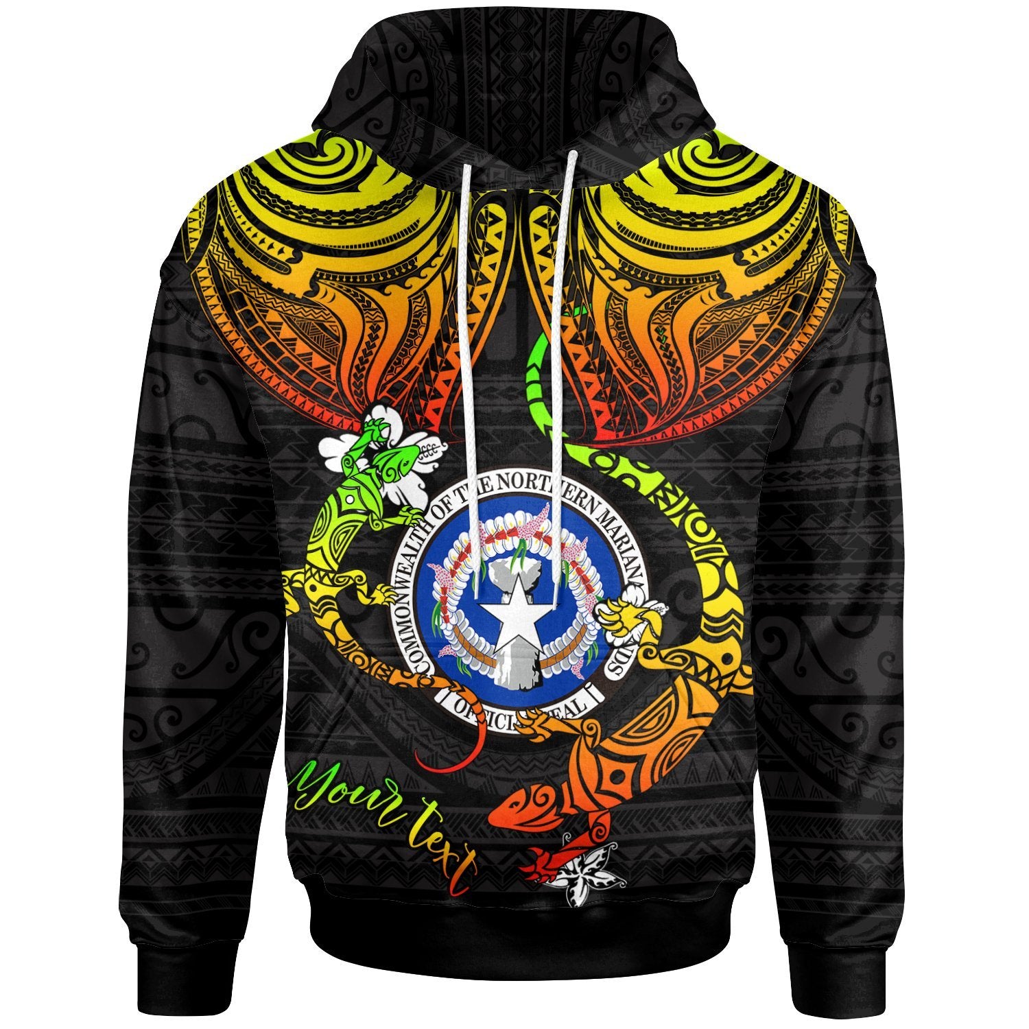 Northern Mariana Islands Custom Hoodie Lizard Good Chest Unisex Reggae - Polynesian Pride