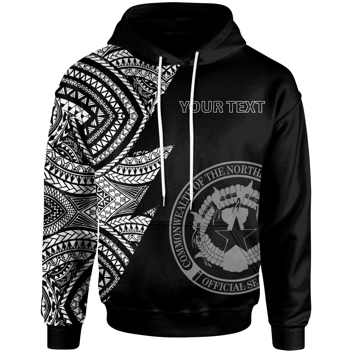 Northern Mariana Islands Custom Personalized Hoodie Flash Style White Unisex White - Polynesian Pride