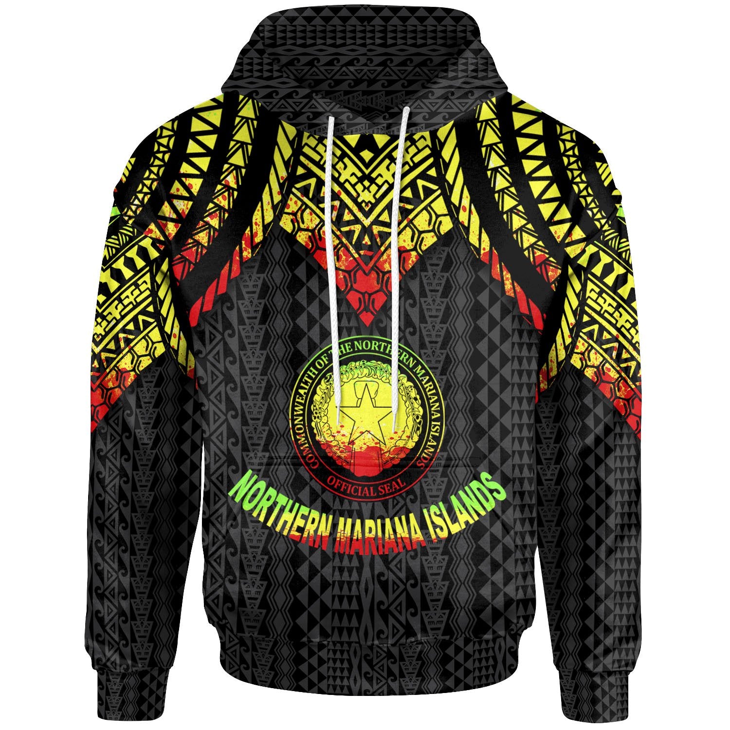 Northern Mariana Islands Hoodie Polynesian Armor Style Reagge Unisex Reagge - Polynesian Pride