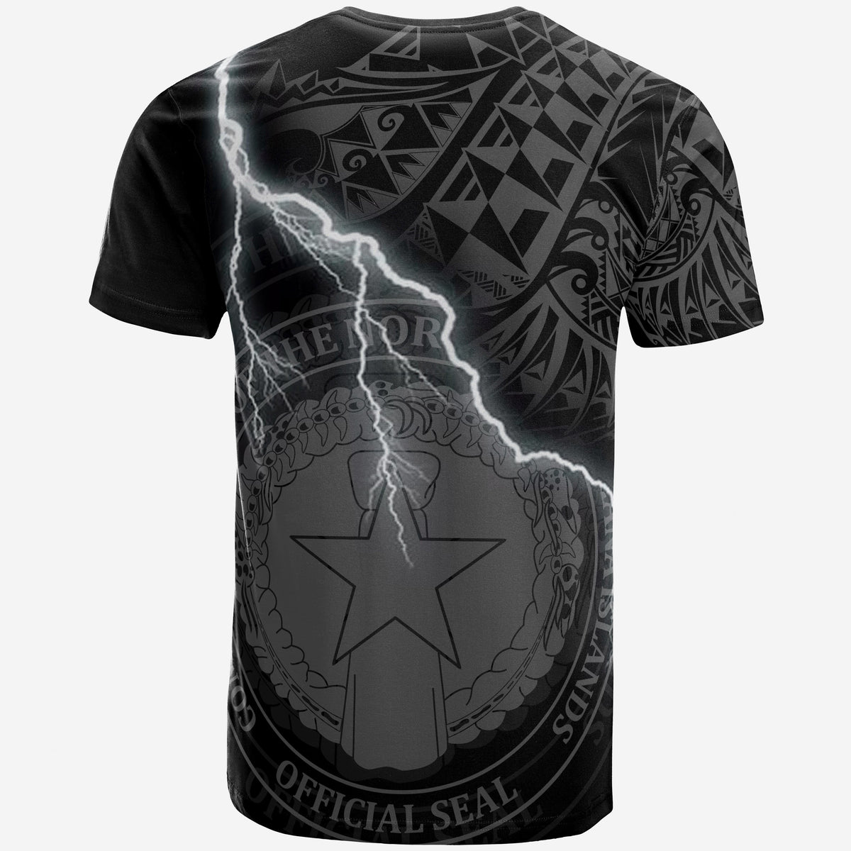 Northern Mariana Islands Custom T Shirt Northern Mariana Islands Seal Lighting Thunder - Polynesian Pride