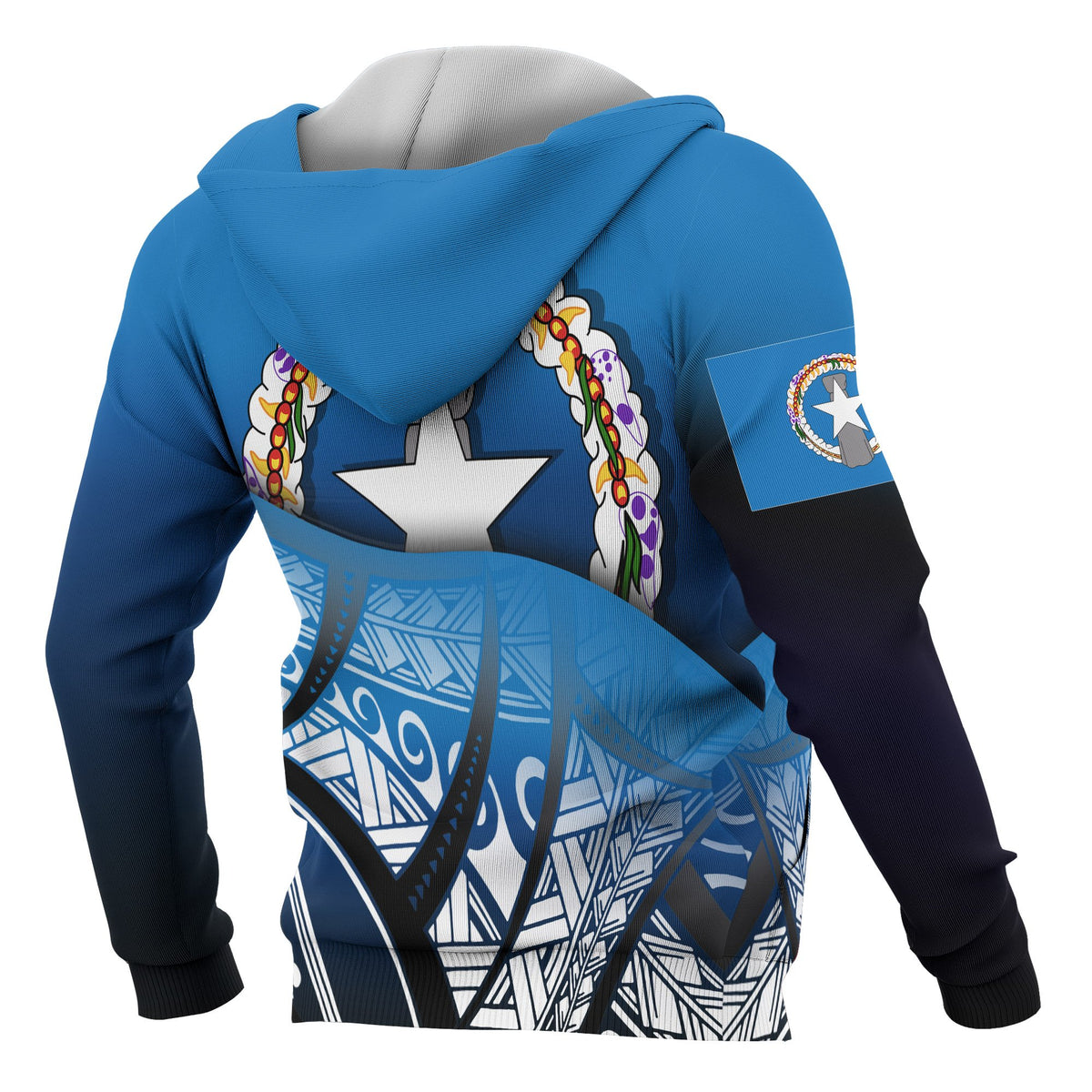 Northern Mariana Island Coat of Arms Zip up Hoodie Polynesian Pattern - Polynesian Pride