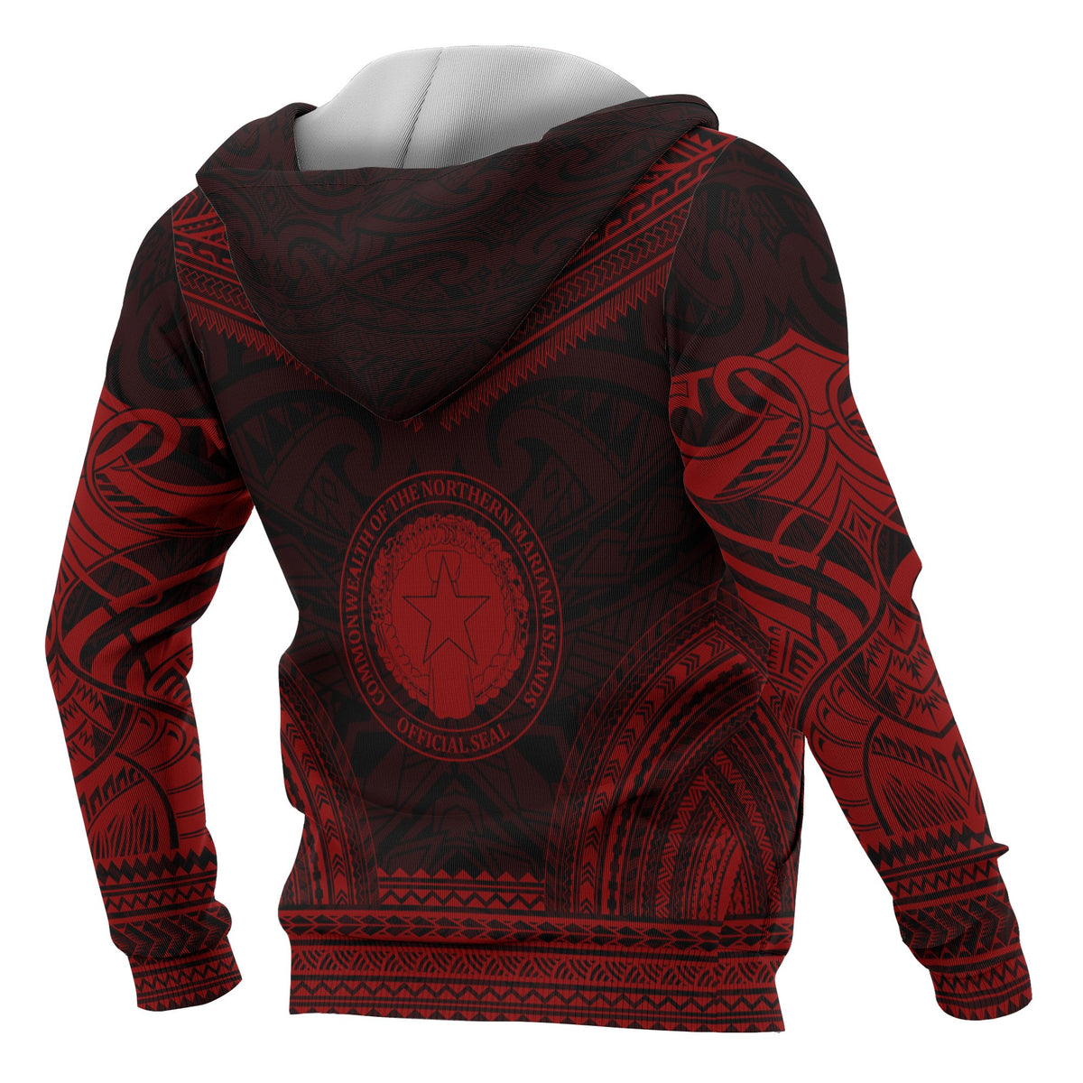 Northern Mariana Island Polynesian Chief Custom Hoodie Red Version - Polynesian Pride
