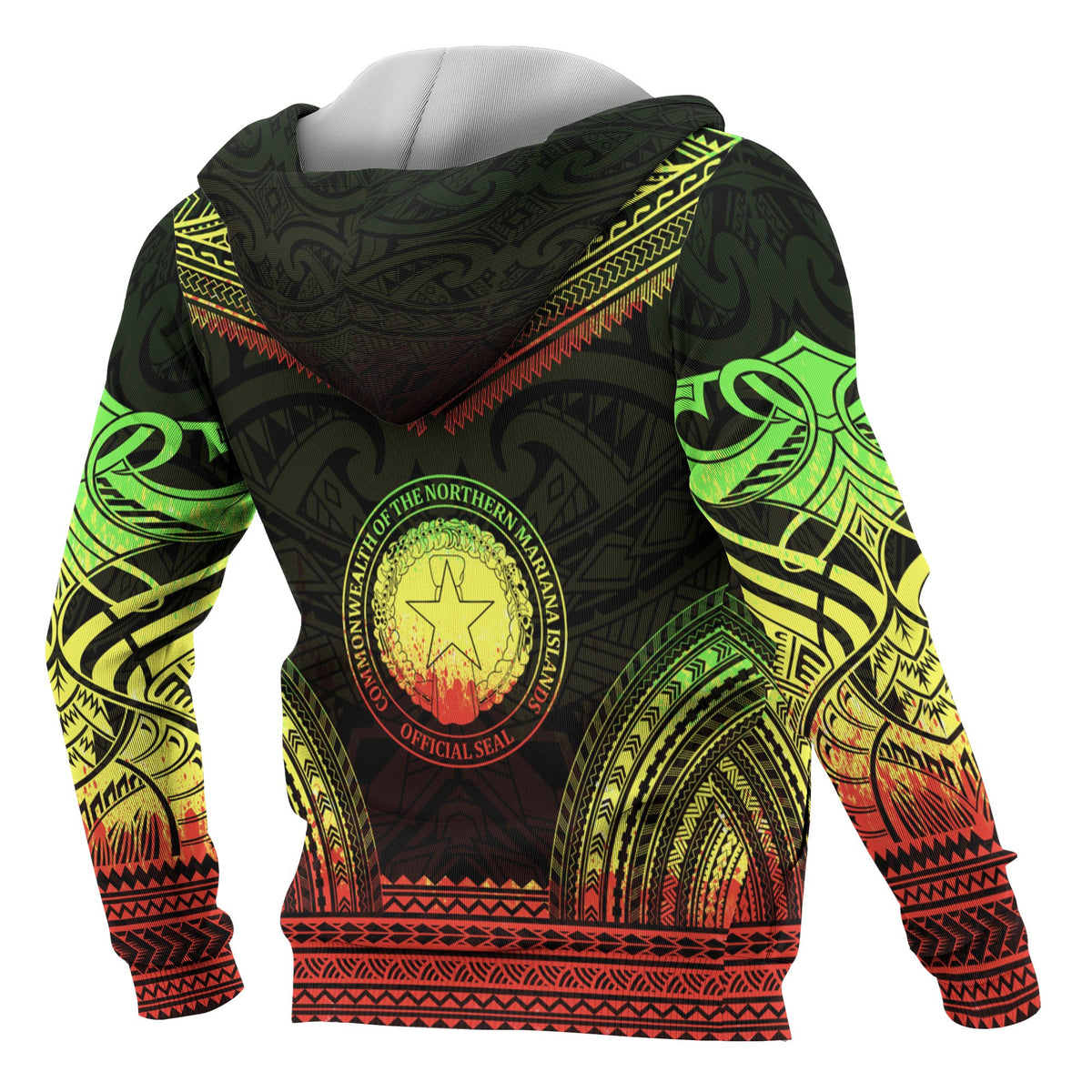 Northern Mariana Island Polynesian Chief Custom Zip up Hoodie Reggae Version - Polynesian Pride