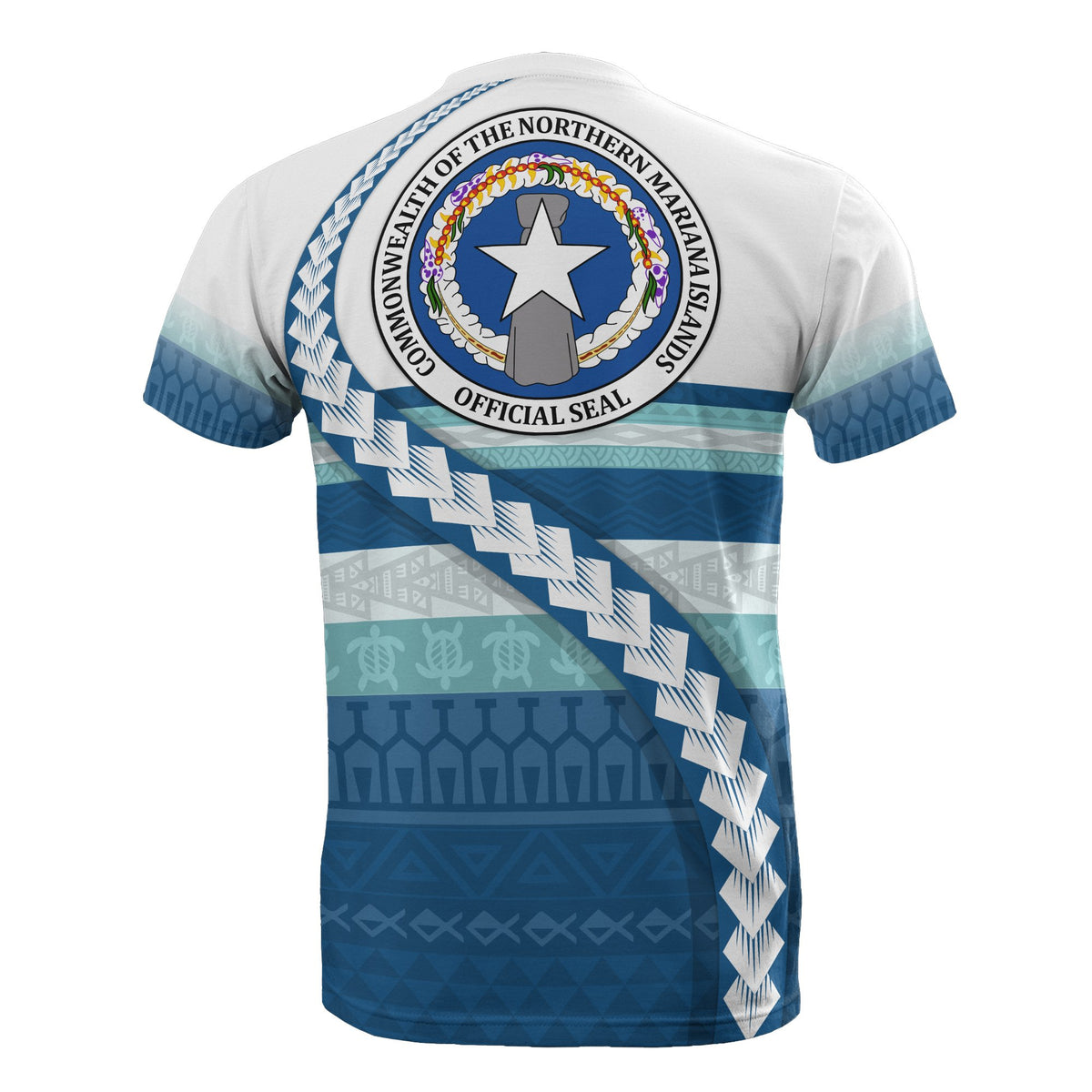Northern Mariana Islands T Shirt CNMI Seal Tribal Line - Polynesian Pride
