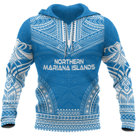 Northern Mariana Islands Polynesian Chief Hoodie Unisex Blue - Polynesian Pride