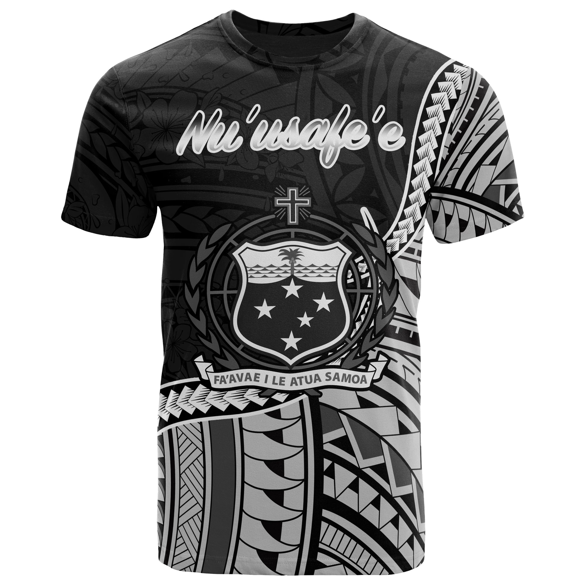 Samoa T Shirt Nuusafee Polynesian Patterns Unisex Black - Polynesian Pride