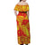 Marquesas Islands Off Shoulder Long Dress Hibiscus and Map Marquesan Yellow LT13 - Polynesian Pride